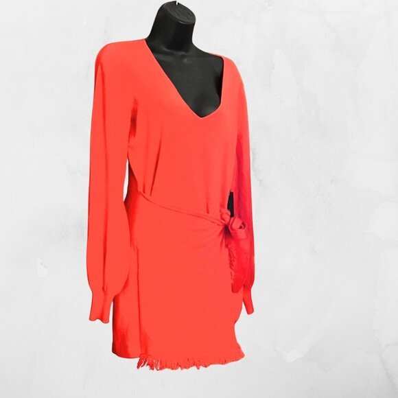 Revolve x House of Harlow NWT “Petra” Sweater Dress - Crimson Orange - Medium - Picture 6 of 9